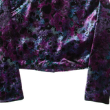 PALATINI Womens Blazer Jacket Purple Velvet 90s Floral S