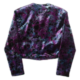 PALATINI Womens Blazer Jacket Purple Velvet 90s Floral S