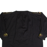 Plunge Neck Tunic Womens Pullover Jacket Black L