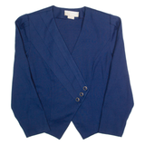 NANCY G Womens Blazer Jacket Blue 90s S