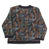 FELICIA Womens Quilted Jacket Black 80s Crazy Pattern M
