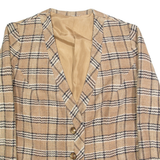 Womens Blazer Jacket Beige 90s Check S