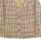 Womens Blazer Jacket Beige 90s Check S