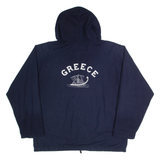 YOUNG CLOTHING Greece Mens Coach Jacket Blue Hooded L