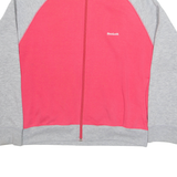 REEBOK Zip Up Womens Sweatshirt Pink High Neck UK 14
