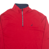 NAUTICA Mens Sweatshirt Red 1/4 Zip XL