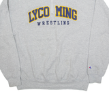 CHAMPION Lycoming Wrestling Mens Sweatshirt Grey 1/4 Zip USA L