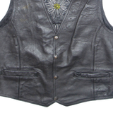 EDELWEISS RIDERS& FRIENDS Mens Biker Waistcoat Black Leather S