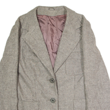 CHARLES VOGELE Womens Blazer Jacket Grey Wool 90s Houndstooth UK 18