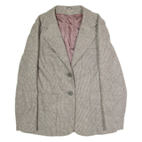 CHARLES VOGELE Womens Blazer Jacket Grey Wool 90s Houndstooth UK 18