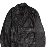 NICOLE FARHI Womens Blazer Jacket Black Leather UK 10