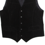 Mens Waistcoat Black Leather M