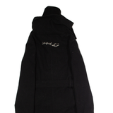 DESIGUAL Rainbow Womens Overcoat Coat Black Knit Wool UK 10