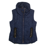 DESIGUAL Womens Puffer Jacket Blue UK 10