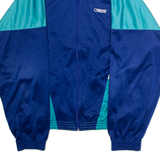 O'BRIAN Mens Track Jacket Blue 90s Hooded Colourblock L