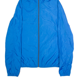 YOUR TURN Mens Rain Jacket Blue Hooded M