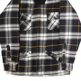 WORKER Mens Lumberjack Jacket Black Flannel Check S