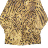 RITA NAZZARI Cheetah Womens Parka Coat Brown Hooded L