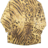 RITA NAZZARI Cheetah Womens Parka Coat Brown Hooded L