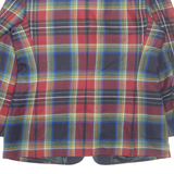 LAURA LINDOR Womens Blazer Jacket Red Wool Check M