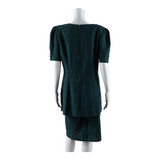 PLAZA SOUTH Womens Pencil Dress Green Check Short Sleeve Midi UK 14