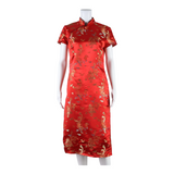 CHARADES Eastern Inspired Dragon Womens Pencil Dress Red Crazy Pattern Midi M