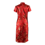 CHARADES Eastern Inspired Dragon Womens Pencil Dress Red Crazy Pattern Midi M