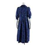 Womens A-Line Dress Blue Floral Midi L