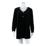 DAN HOWARD Maternity Womens Shift Dress Black Velvet Long Sleeve Short M
