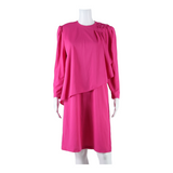 BLAIR Womens Shift Dress Pink Long Sleeve Midi L