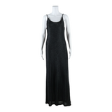 HIGH MAINTENANCE Glitter Womens Bodycon Dress Black Sleeveless Long L
