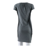 PINKO Womens Bodycon Dress Grey Wool Short Sleeve Knee Length S