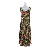 ROBBIE BEE Womens Day Dress Green Floral Sleeveless Long UK 6