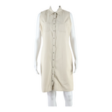 TOMMY HILFIGER Womens Shift Dress Beige Denim Sleeveless Midi UK 12