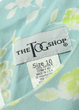 THE TOG SHOP Womens A-Line Dress Blue Floral Short Sleeve Long UK 10