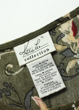 KATHIE LEE Womens Shift Dress Green Floral Sleeveless Long M