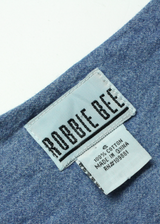 ROBBIE BEE Denim Look Womens Fit & Flare Dress Blue Short Sleeve Midi UK 6