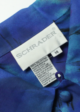 SCHRADER Womens A-Line Dress Blue Long Sleeve Long UK 14