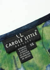 CAROLE LITTLE Womens Day Dress Blue Floral Short Sleeve Long UK 14