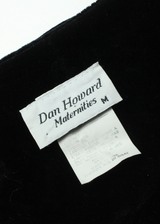 DAN HOWARD Maternity Womens Shift Dress Black Velvet Long Sleeve Short M