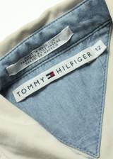 TOMMY HILFIGER Womens Shift Dress Beige Denim Sleeveless Midi UK 12