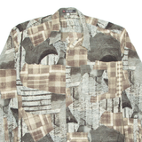 SCANIA FASHIONS Mens Shirt Brown Crazy Pattern Long Sleeve XL