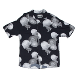 JACK & JONES Mens Shirt Black Viscose Crazy Pattern S