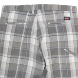 DICKIES Mens Workwear Shorts Grey Check L W36