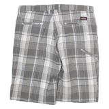 DICKIES Mens Workwear Shorts Grey Check L W36