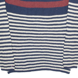 TOMMY HILFIGER Mens Patterned Jumper Blue Striped Cable Knit M