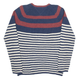 TOMMY HILFIGER Mens Patterned Jumper Blue Striped Cable Knit M