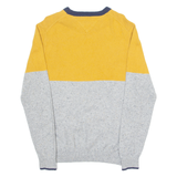 TOMMY HILFIGER Mens Jumper Yellow Crew Neck Tight Knit L