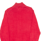 TOMMY HILFIGER Mens Jumper Red High Neck Tight Knit M