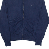 TOMMY HILFIGER Mens Jumper Blue High Neck Tight Knit L